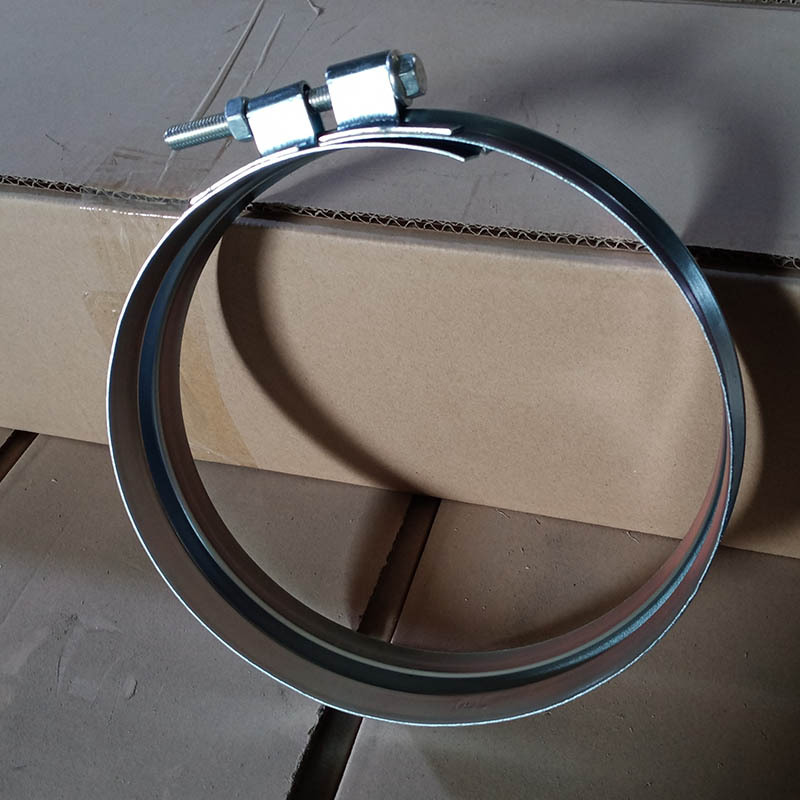 圆形法兰风管抱箍 镀锌v型快接卡箍 螺栓紧固夹管箍