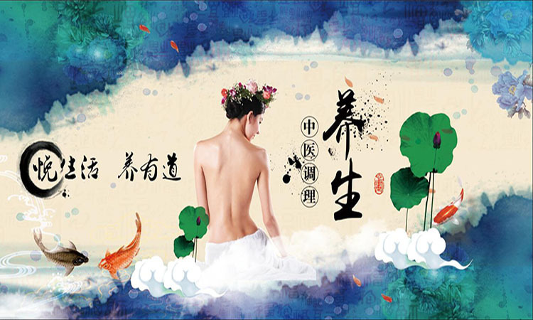 3d中医养生馆壁画美容院按摩理疗馆背景墙纸艾灸针灸会所装饰壁纸