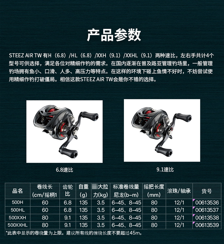 daiwa达瓦水滴轮 20款steez air ct a sv tw微物淡海钓路亚轮鱼轮