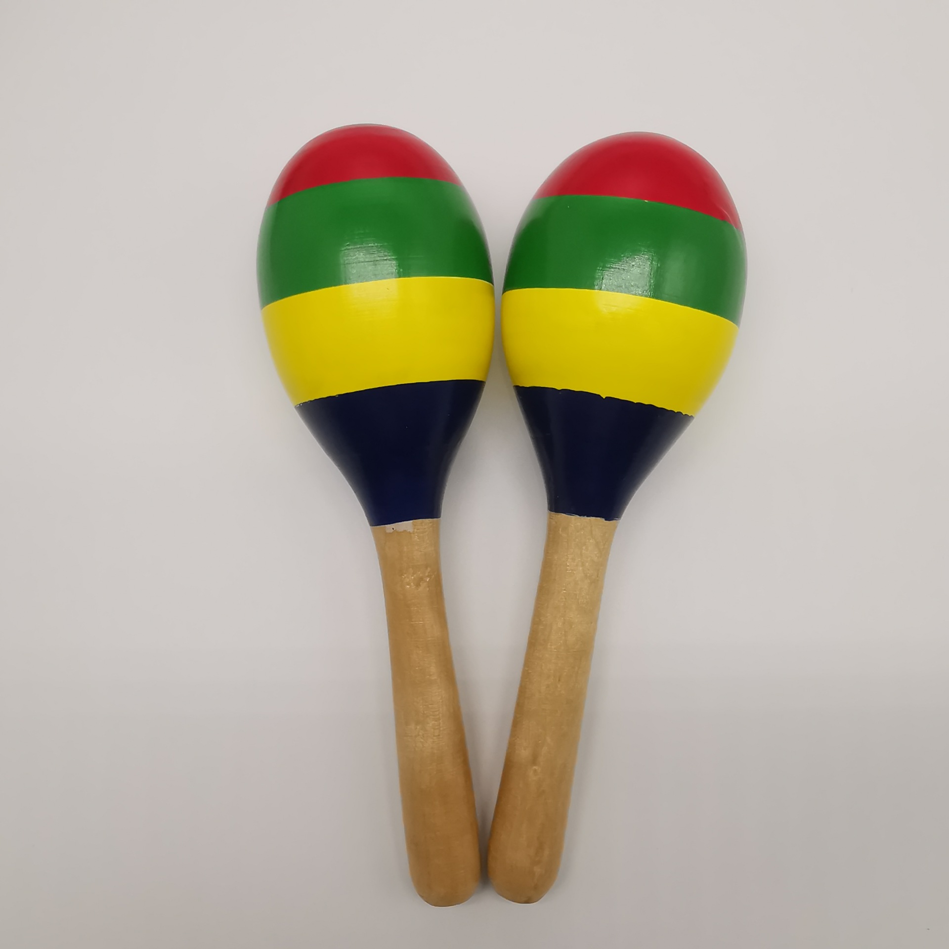 跨境一件代发奥尔夫打击乐器儿童玩具幼儿园木制四色沙锤木质沙球