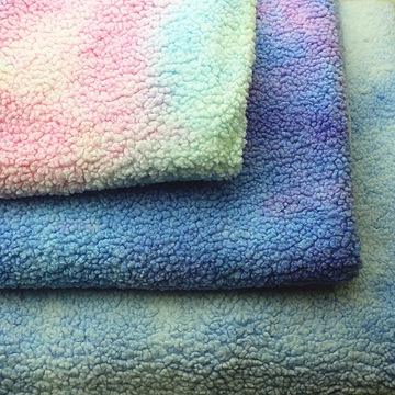 扎染仿羊绒土耳其绒蚂蚁绒扎染羊圈绒羊羔绒布阿尔泰迪绒仿羊绒布