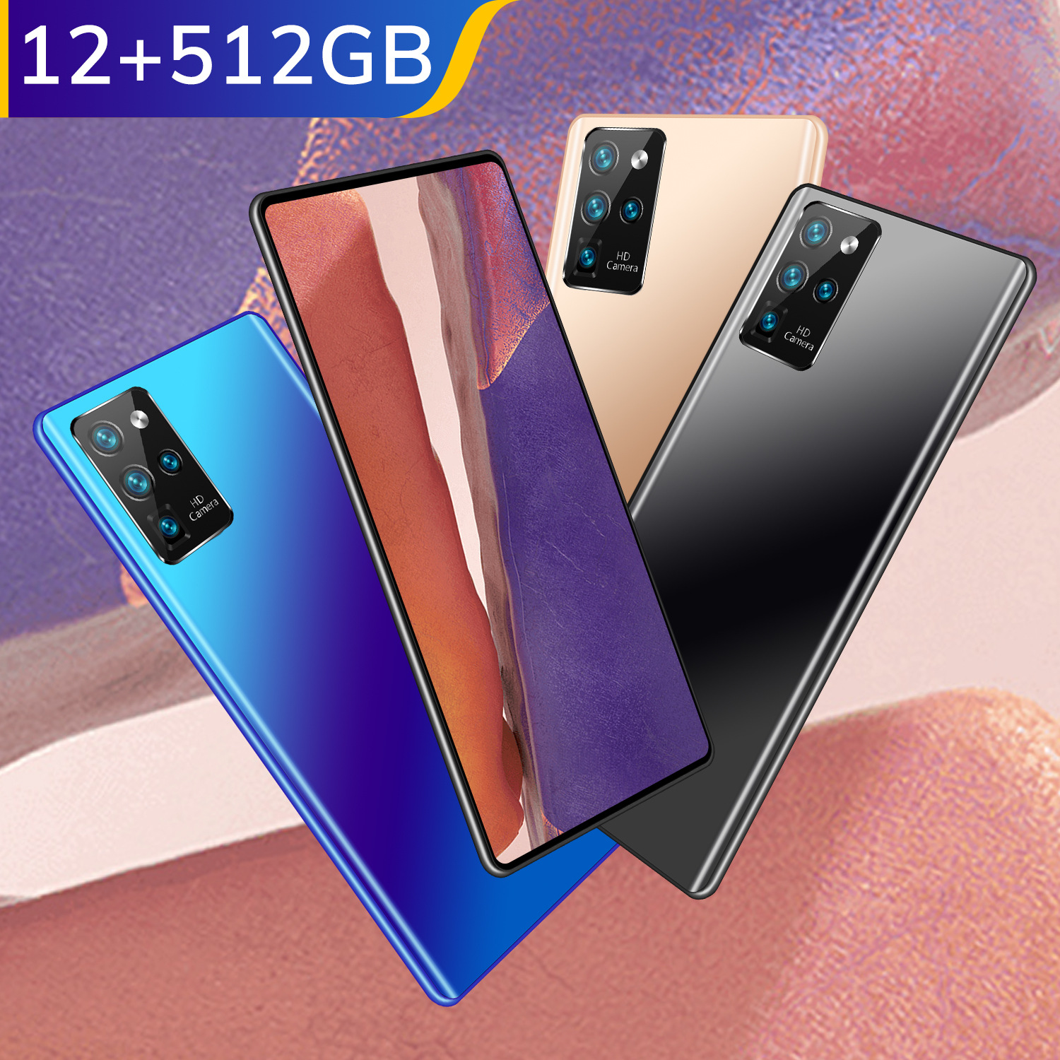 跨境爆款note25u 6.3英寸安卓智能手机512 4g四核3g手机 工厂货源