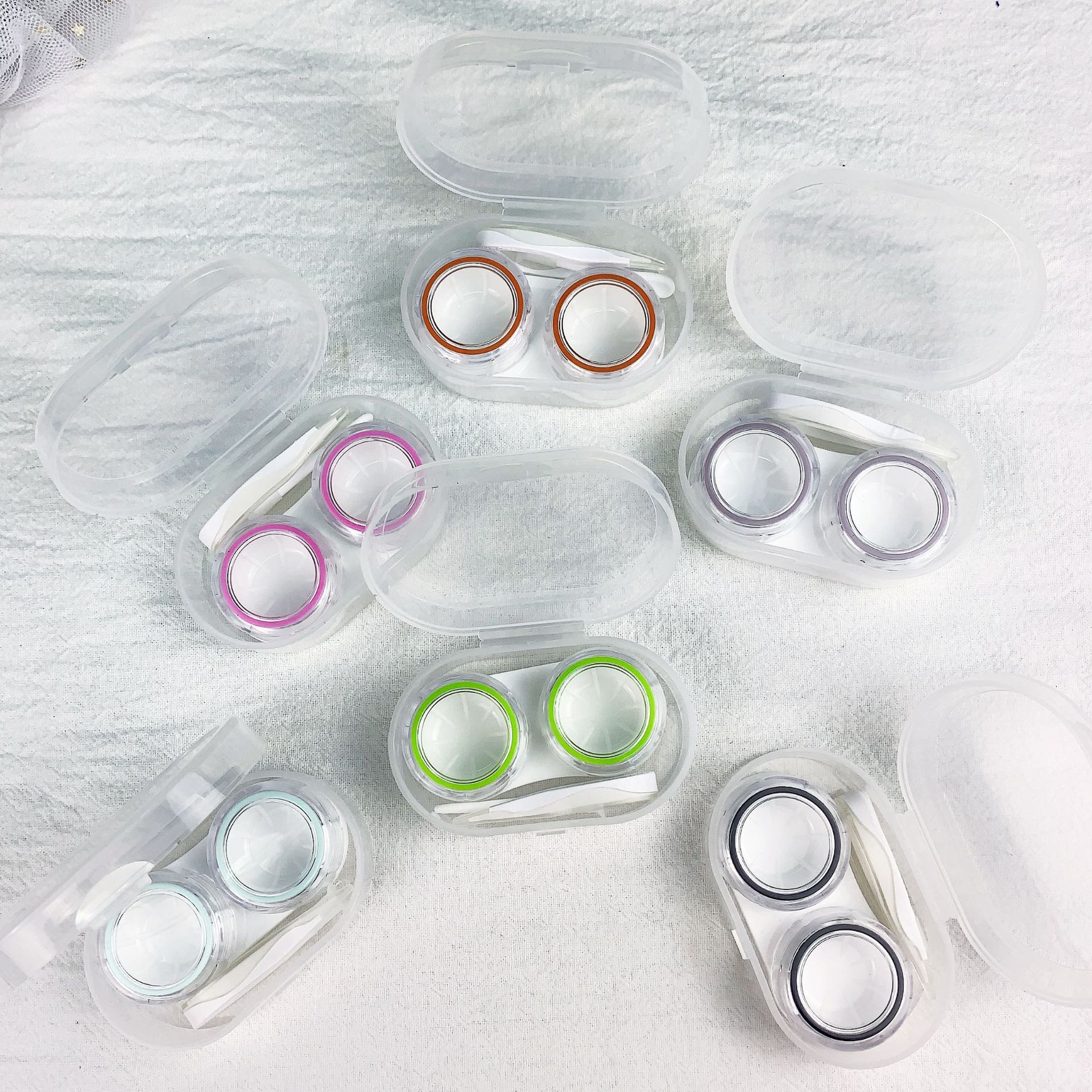 新款小清晰隐形眼镜盒/方便携带卡通盒隐形眼镜盒/diy美瞳盒b5003