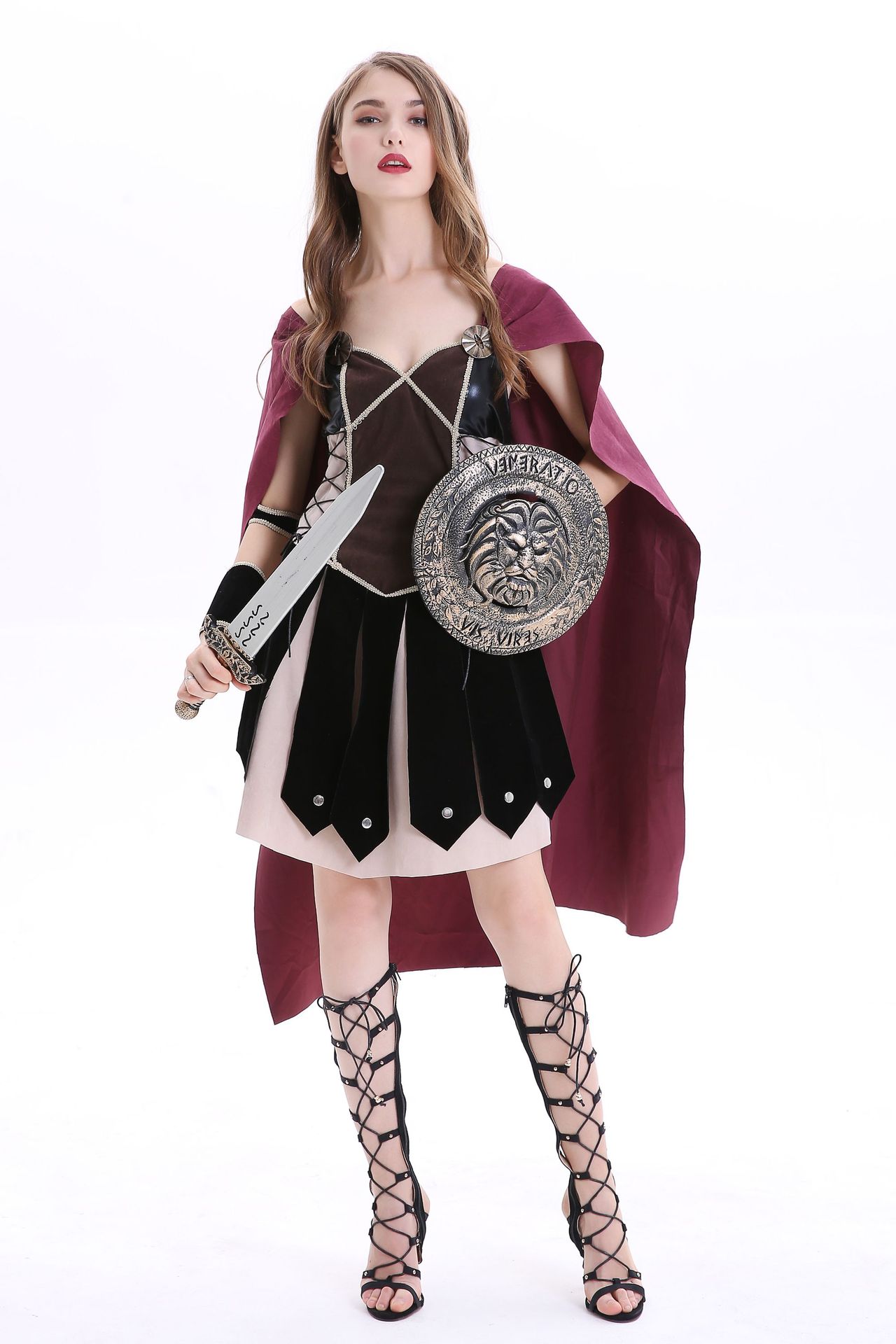 万圣节服装 中世纪古罗马斯巴达女勇士cosplay希腊女神战士表演服