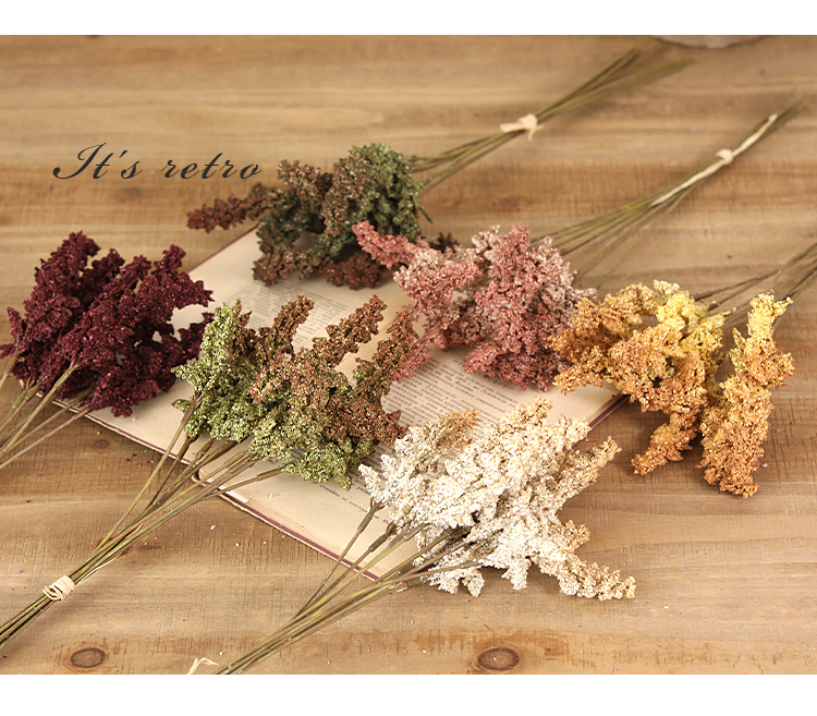 厂家直销复古鼠尾草仿真假花干花塑料花客厅花瓶艺术插花装饰摆设