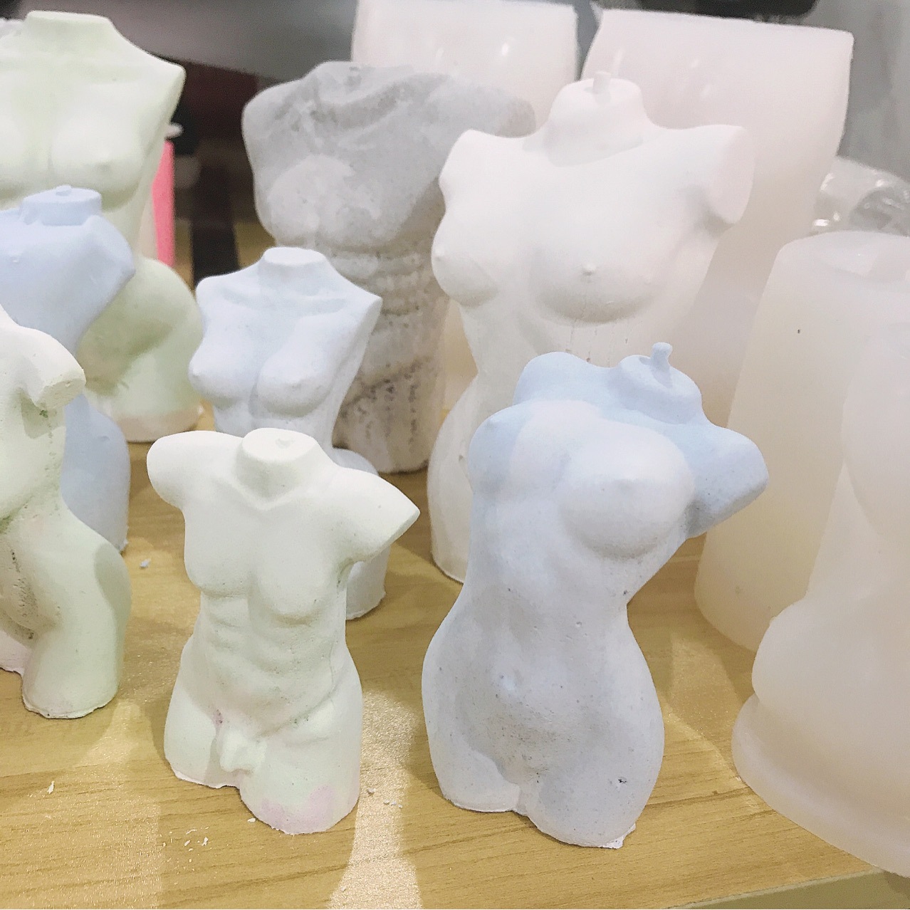 女性人体硅胶模具男性人形巧克力手工diy软陶泥香薰石膏蜡烛磨具