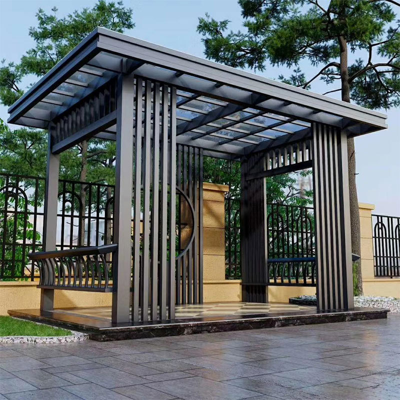 新中式凉亭铝合金豪华批发实木防腐木户外遮阳棚庭院别墅花园亭子