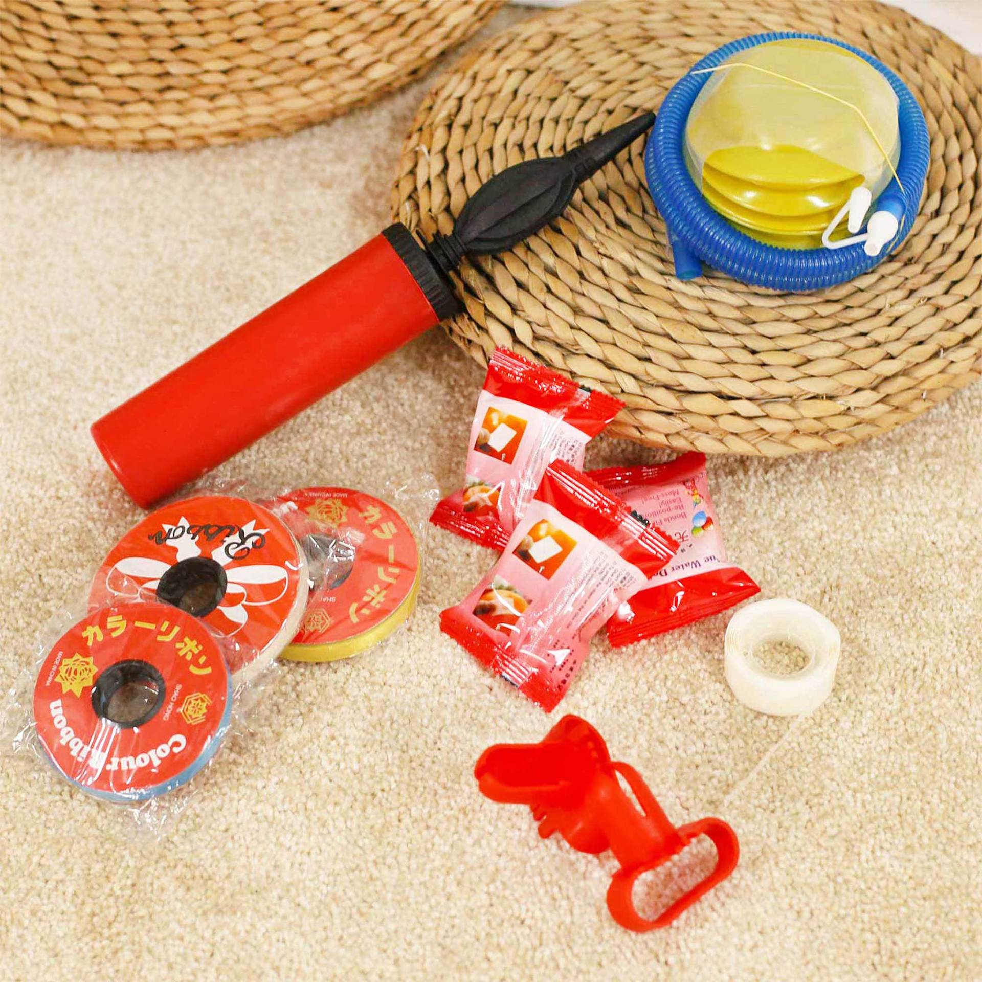 气球打气筒脚踩脚踏手推电动打气球工具丝带彩带装饰无痕双面胶点