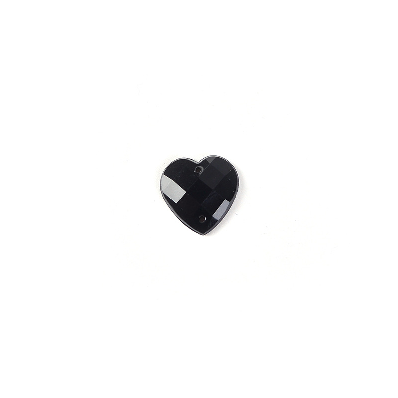 Love Heart-Shaped Peach Heart Acrylic Diamond Turtle Face Double Hole Clothing Beaded Rust Decoration Hand Sewing Drill Pieces Glue Stone Wholesale