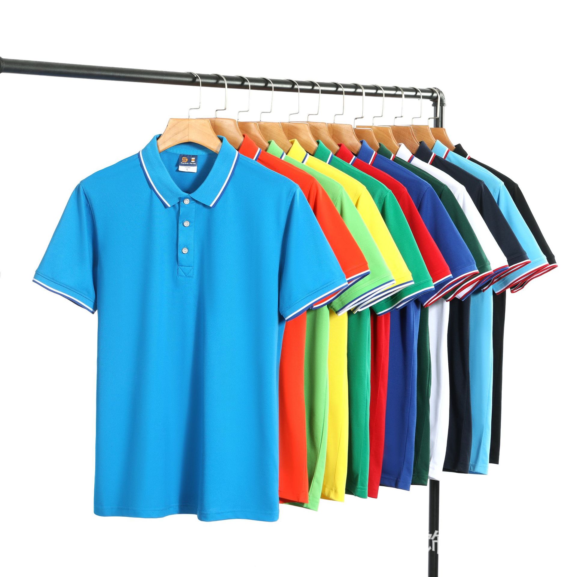 现货男士polo衫商务休闲翻领t恤上衣夏季新款时尚短袖印logo批发