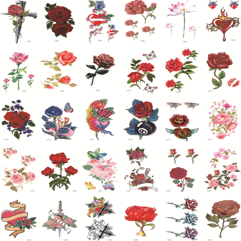 防水纹身贴定制花朵小清新纹身贴纸厂家性感刺青纹身贴现货批发