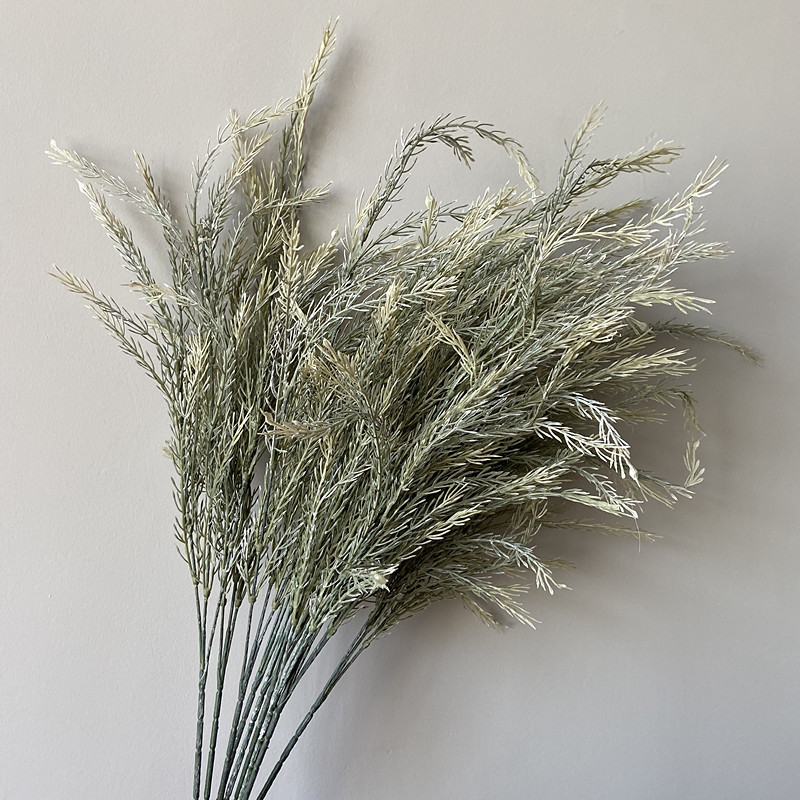 新款鹿角草 长枝三叉塑料草家居婚庆插花配草厂家直批仿真叶材