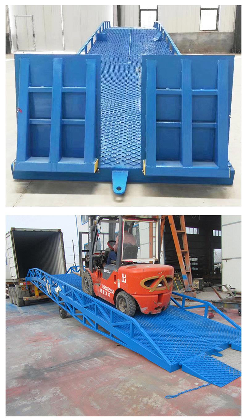 物流式装卸物平台固定爬斜坡移动式登车桥手动液压移动卸货登车桥