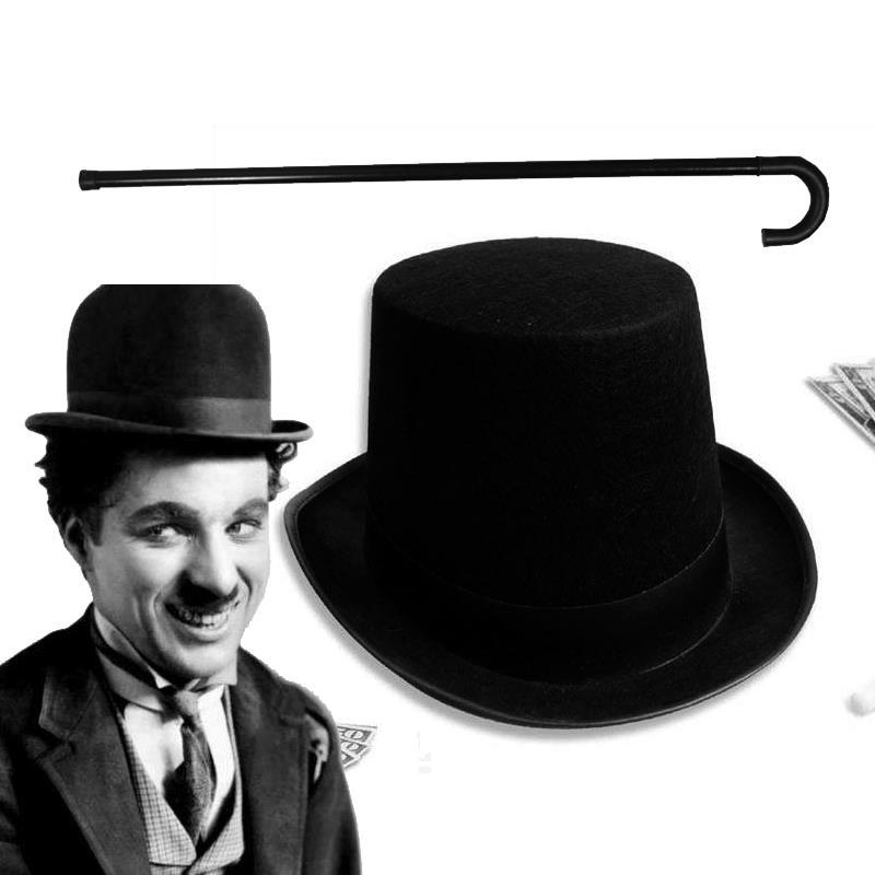 万圣节舞台表演出酒吧活动魔术师拐杖帽子卓别林黑色小胡子高领帽