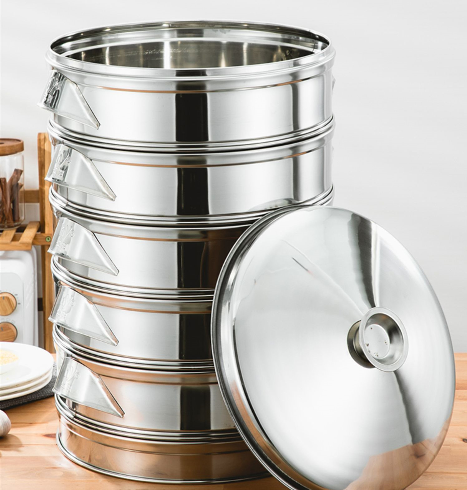 52cm不锈钢蒸笼屉蒸屉56大蒸笼烝馍60cm食堂厚40cm酒楼包子笼子