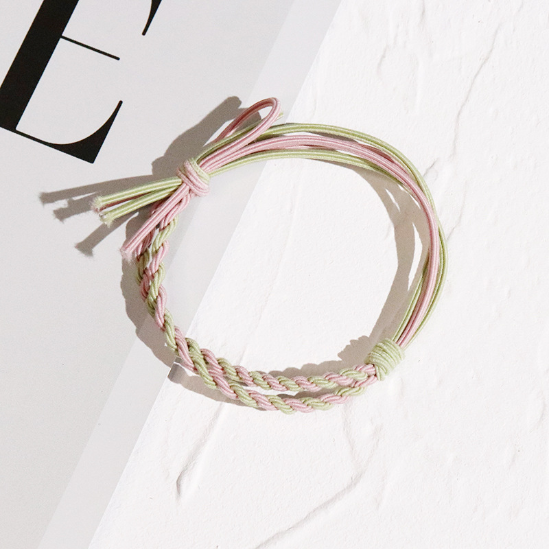 原创手作发圈 纯手工编织麻花打结头绳韩版少女扎头发皮筋发饰女