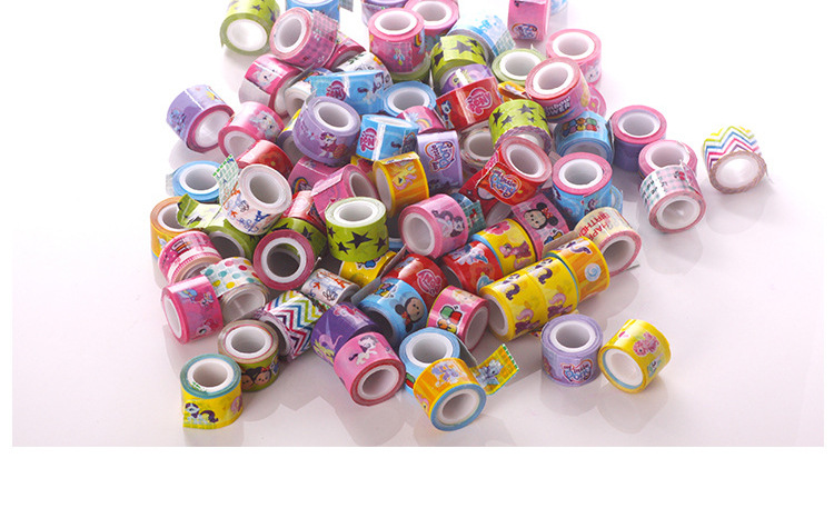 韩国款卡通迷你小号彩色胶带学生胶带手账diy胶带90个装