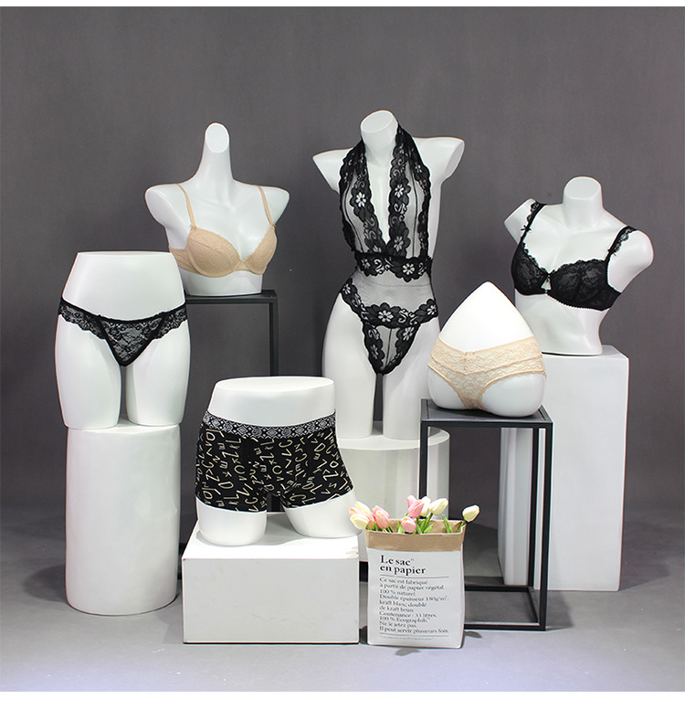 聚拢胸型塑料内衣模特道具女男半身文胸内裤桃心展示架橱窗假人台