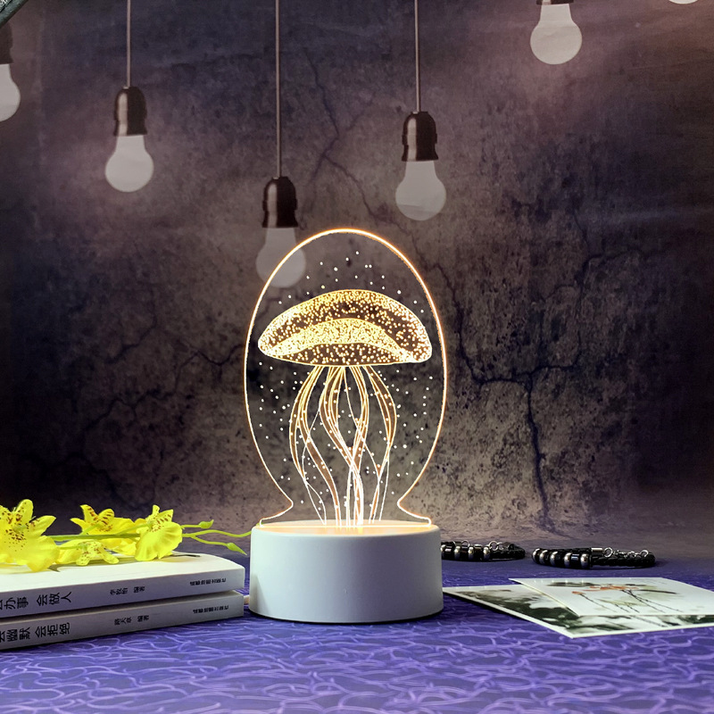 Night Light Bedroom Led Bedside Lamp Plug-in Acrylic 3d Table Lamp Birthday Gift Creative Teacher's Day Small Gift