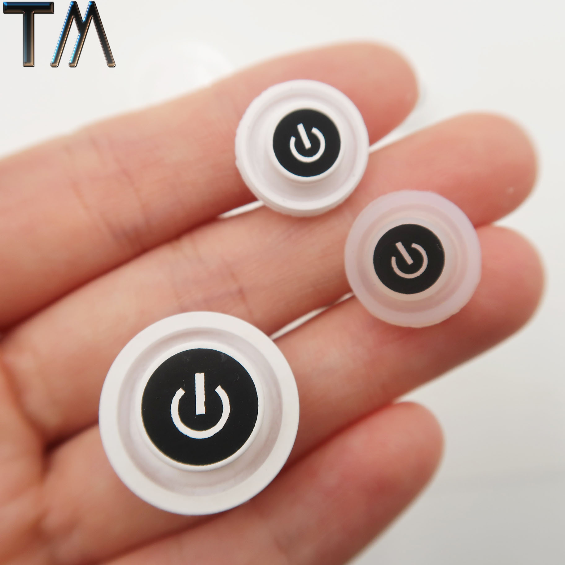 镭雕透光单点按键 防水仪器电器电源开关按键 丝印耐磨硅胶按键