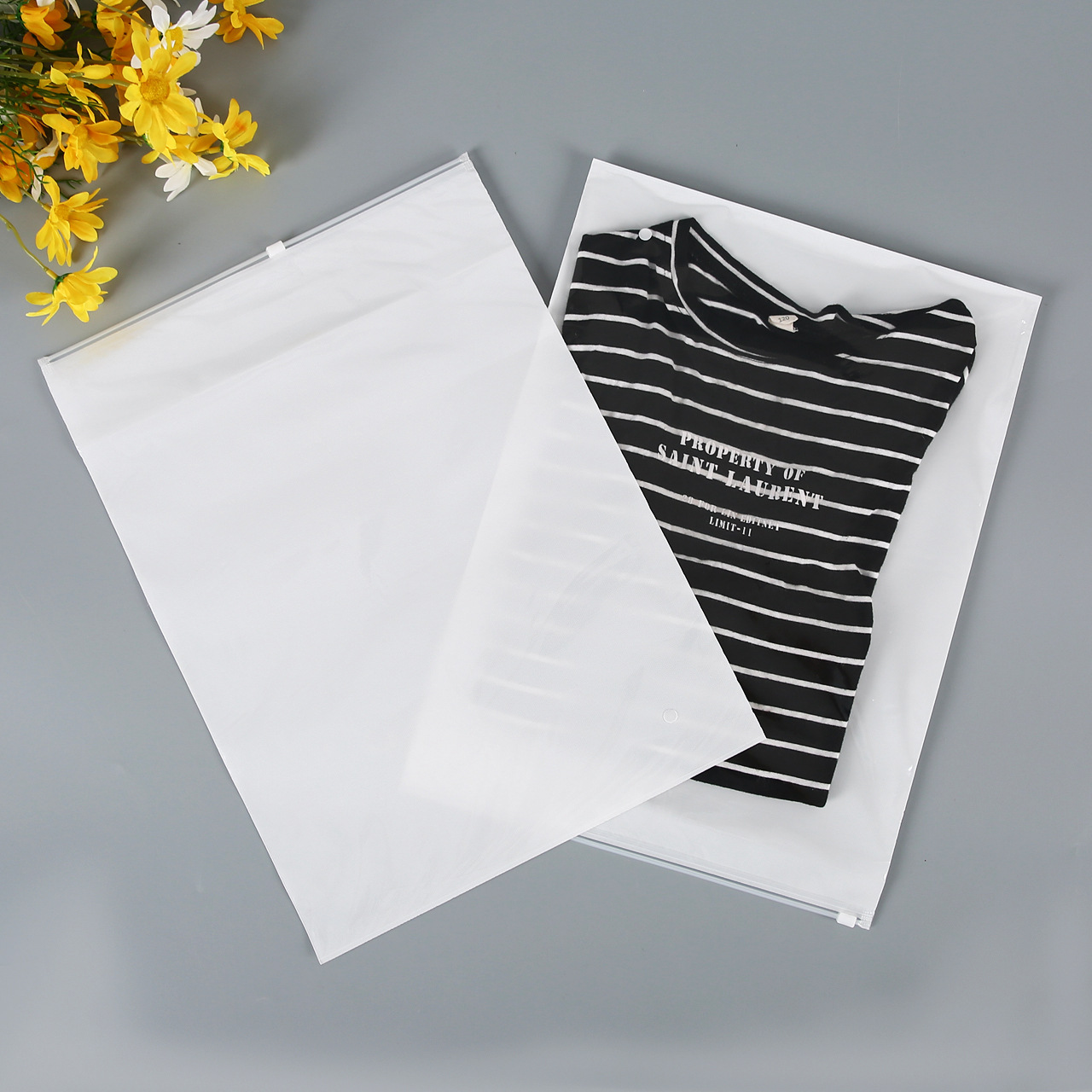 无纺布半透明服装拉链袋衣服包装袋t恤衬衫衣服打包袋pe自封袋子