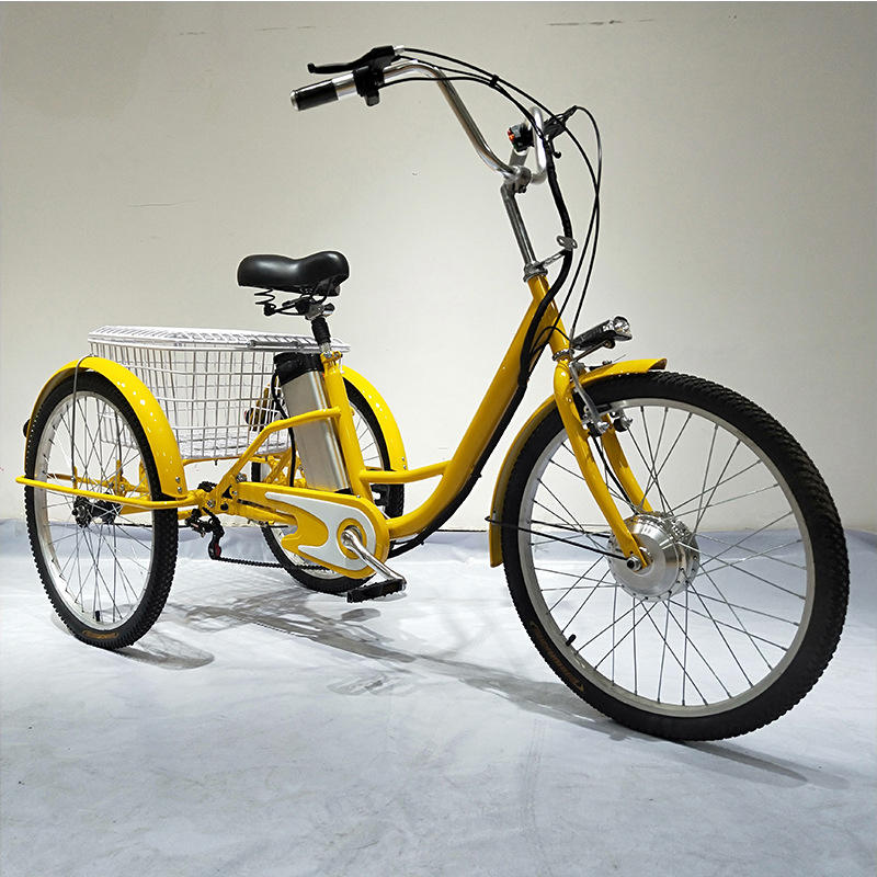 脚踏助力三轮车 电动三轮车 24寸 26寸锂电三轮车 人力脚踏三轮车