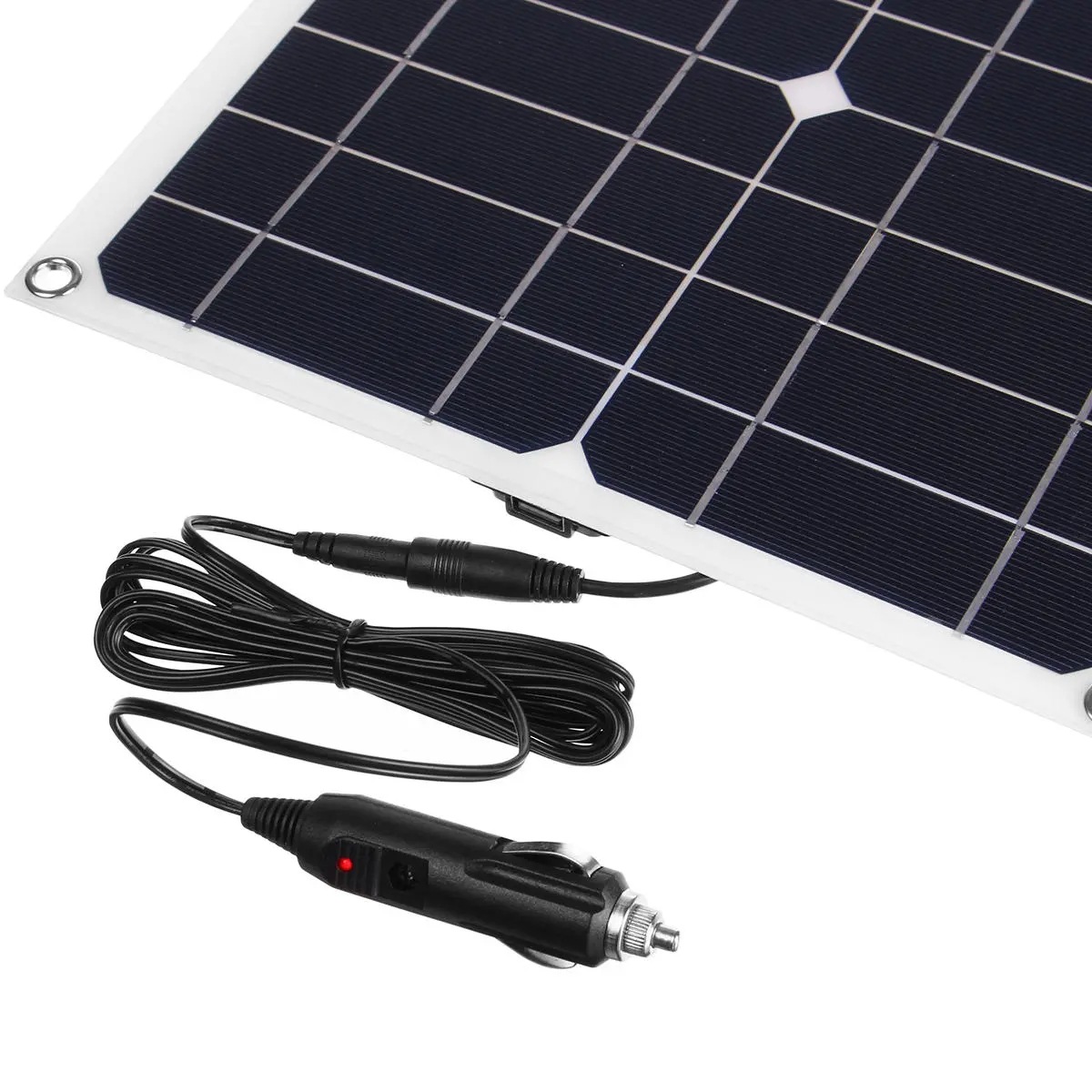 25w 50w 100w 单晶柔性太阳能车充发电板 便携式车船应急充电板