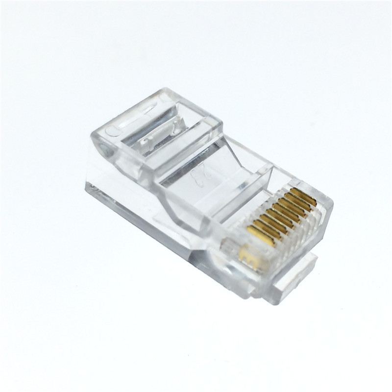 rj45水晶头网络接口8p8c接线头8芯网线接头压线式插头网络连接器