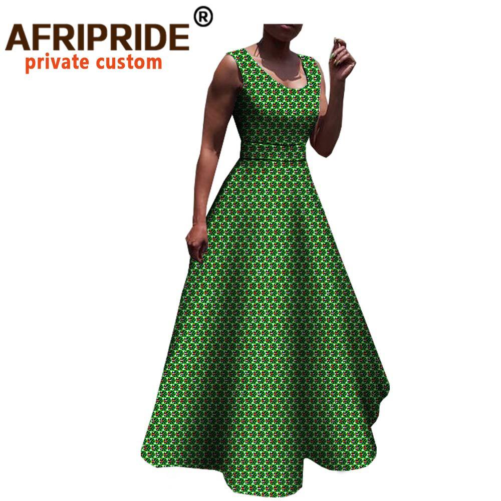 African Print Short Sleeve Women's Slim Dress African Spring Casual Dress1825006