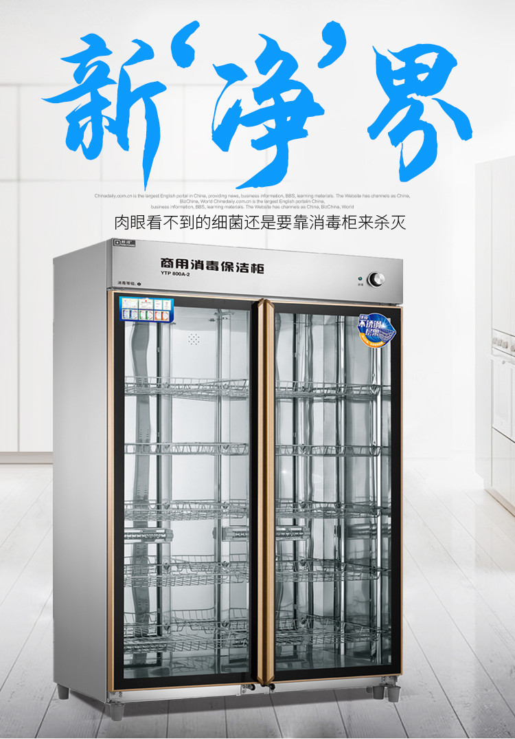 邦祥ytp800a-2商用双门立式消毒柜 酒店餐饮餐碟食具臭氧保洁碗柜