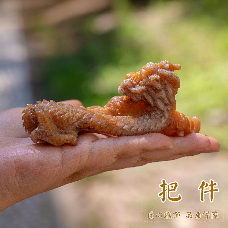 驼骨牛骨雕刻手把件节日送礼办公室车载摆件古玩文玩骨雕批发