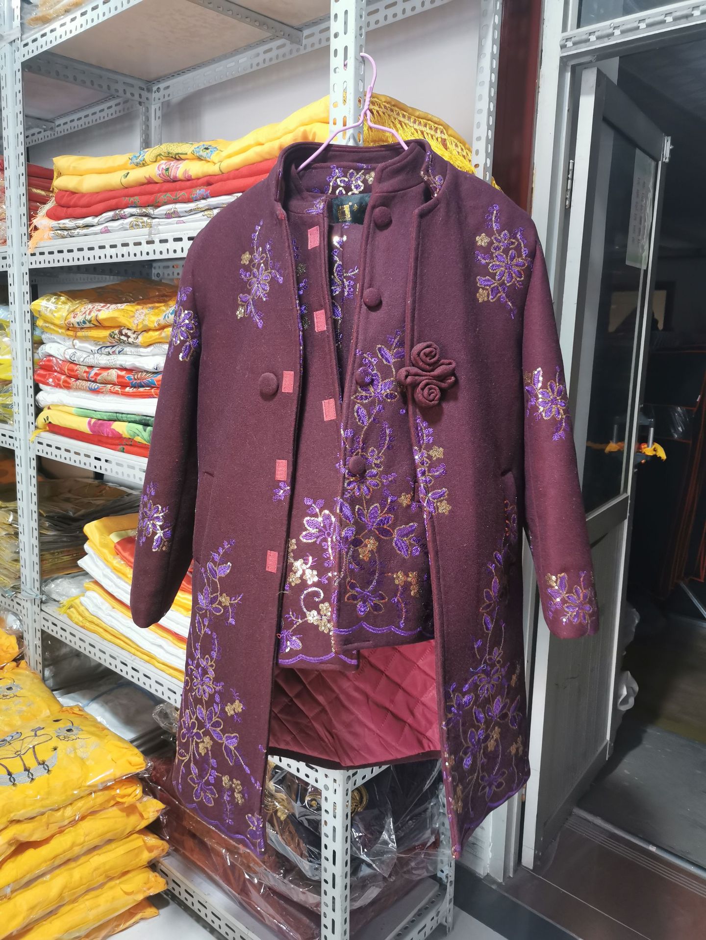 女士寿衣全套加厚三件套送老人冲喜现代寿装长彪纸花殡葬用品大全