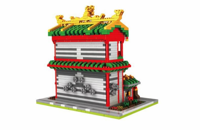 钻石小颗粒积木中华街迷你街景男孩拼装diy玩具成人益智古代建筑