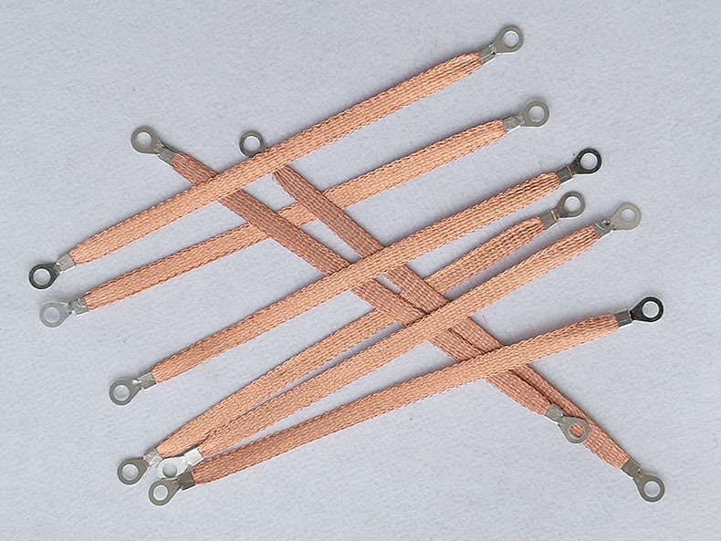 桥架接地线铜包铝编织带6平方28cm电箱连接导电跨接线铜编织带