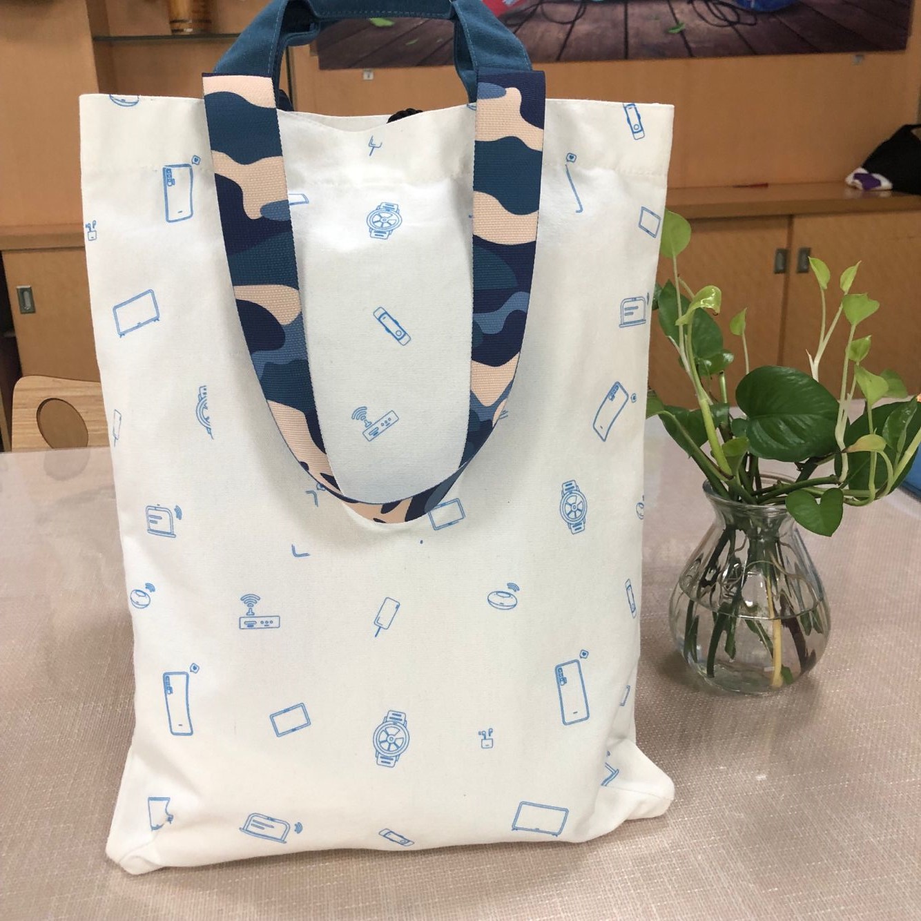 现货12安涤棉帆布手提袋 购物单肩帆布包 丝印logo全棉帆布袋定做