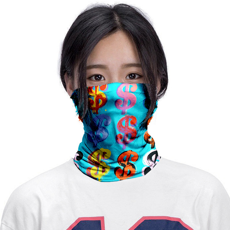 欧美速卖通亚马逊热卖男女百变面巾面罩颈巾防尘方巾来图定制