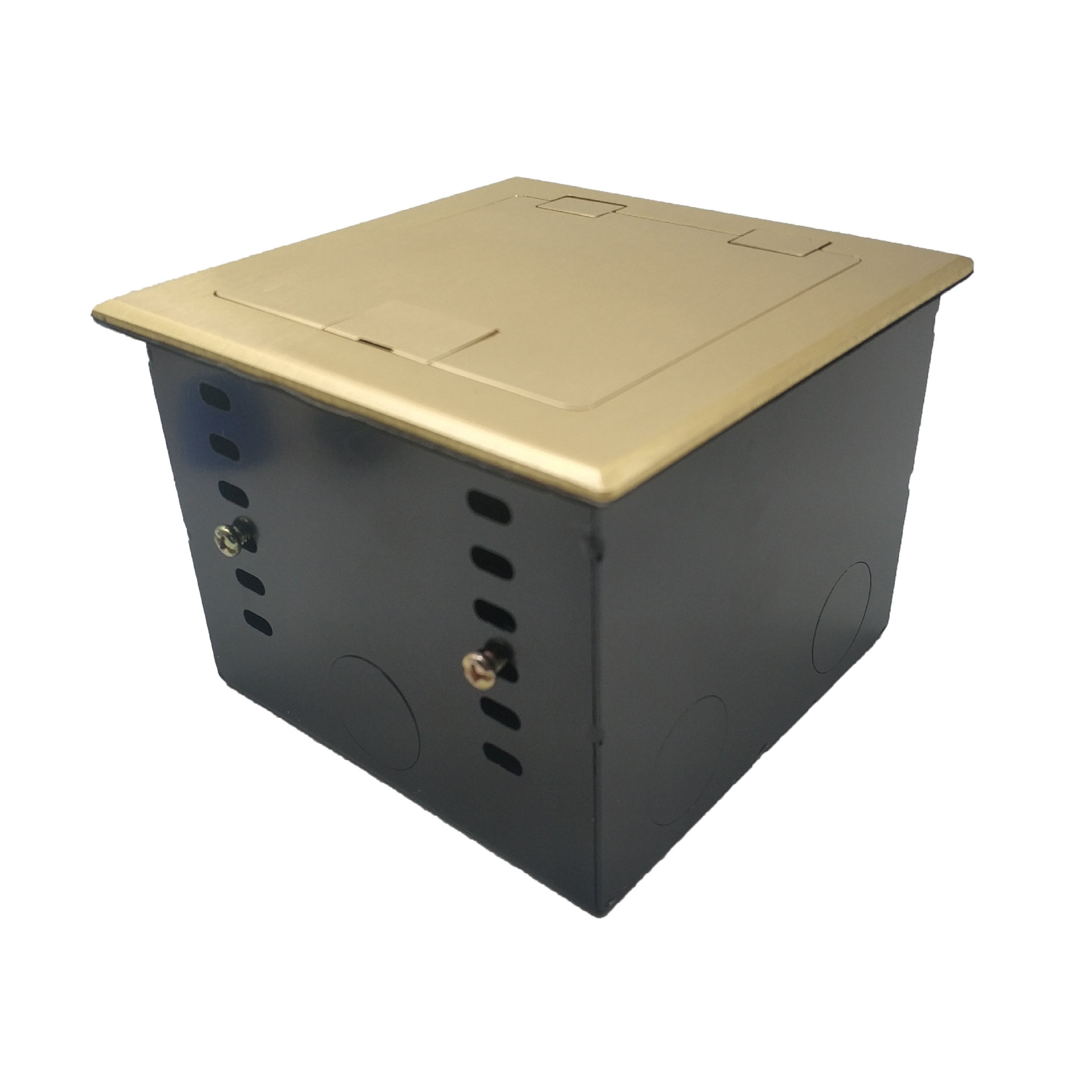 yongle甬乐黄铜隐形超薄86型地插盒面板底盒空盒电源音频插线盒