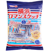 日本进口宝制果横滨香草奶油味夹心浪漫素描风景曲奇饼干儿童零食