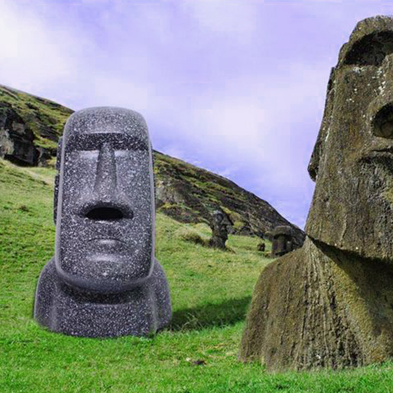 纸巾盒鼻孔复活岛石像纸巾盒办公室桌面摩艾石人造型个性鼻孔嘴抽