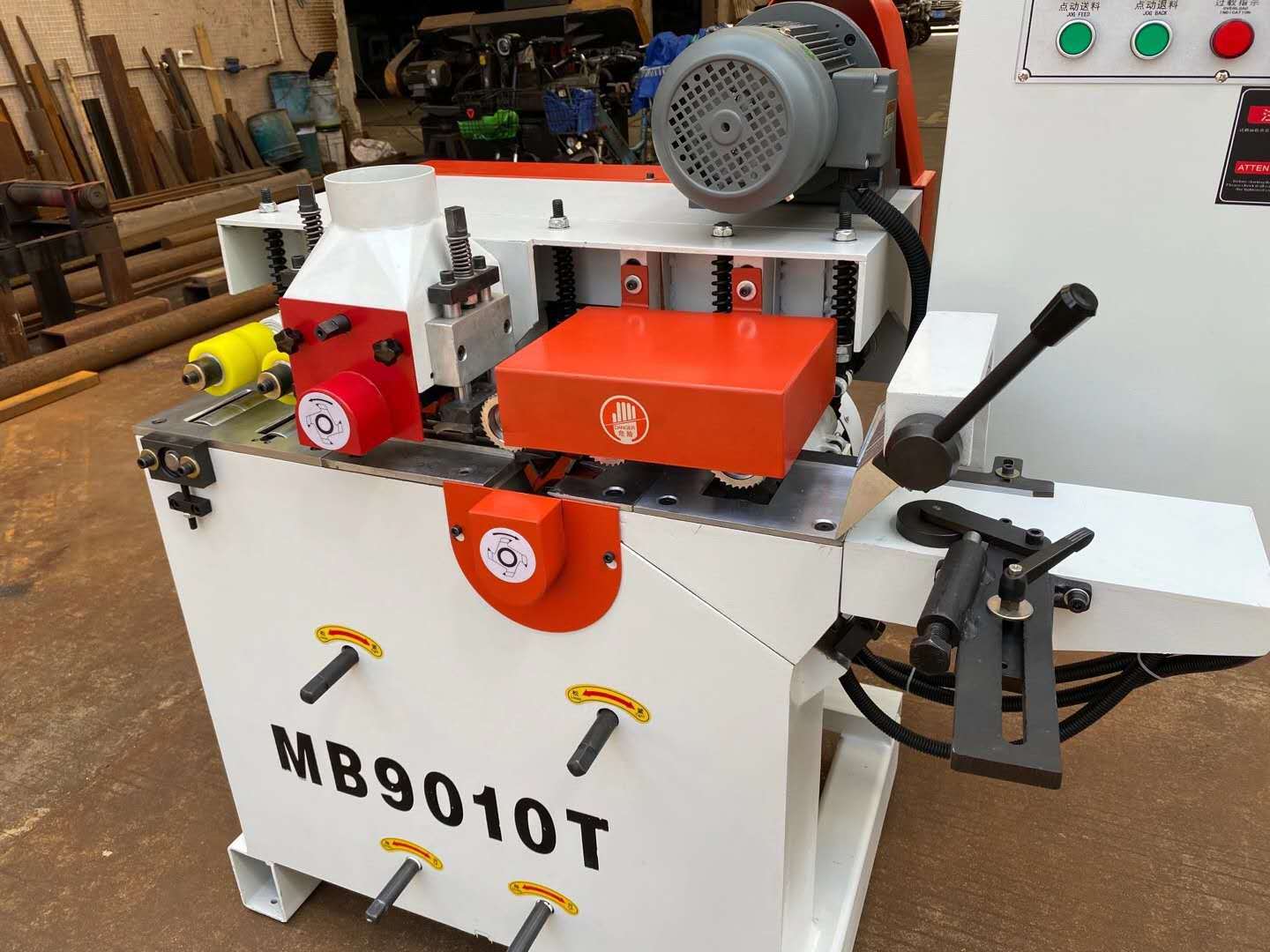 直销木工机械mb9010高效多条圆棒机自动双面木线机圆棍拖把线条机