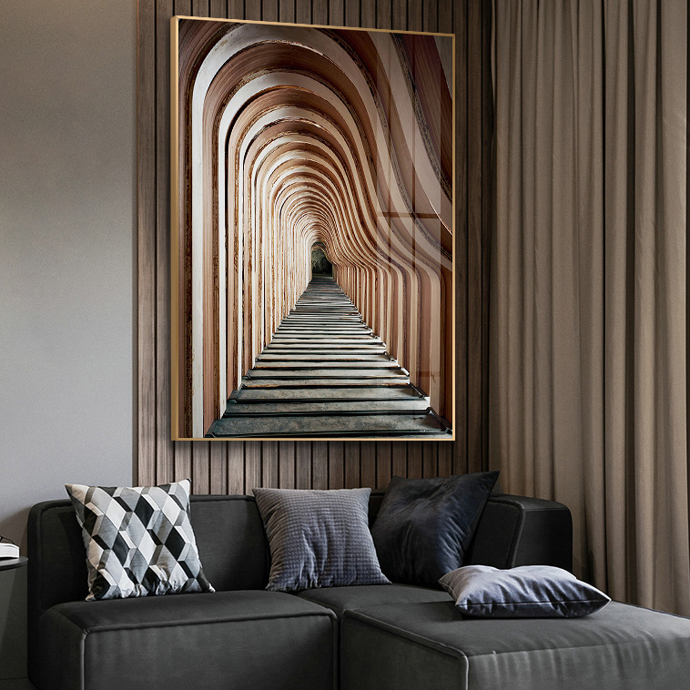 简约现代北欧抽象艺术建筑螺旋楼梯玄关酒店装饰画轻奢系空间壁画
