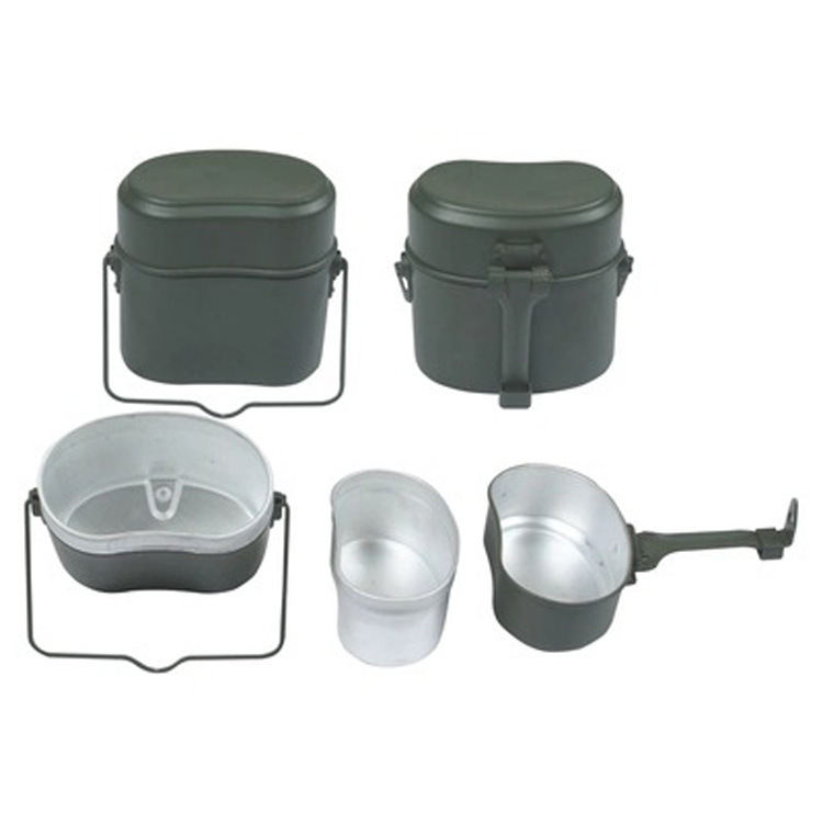 German Bento Military Fan Lunch Box Old-Fashioned Vintage Outdoor Multi-Functional Lunch Box Set Aluminum Kettle Barbecue Lunch Box