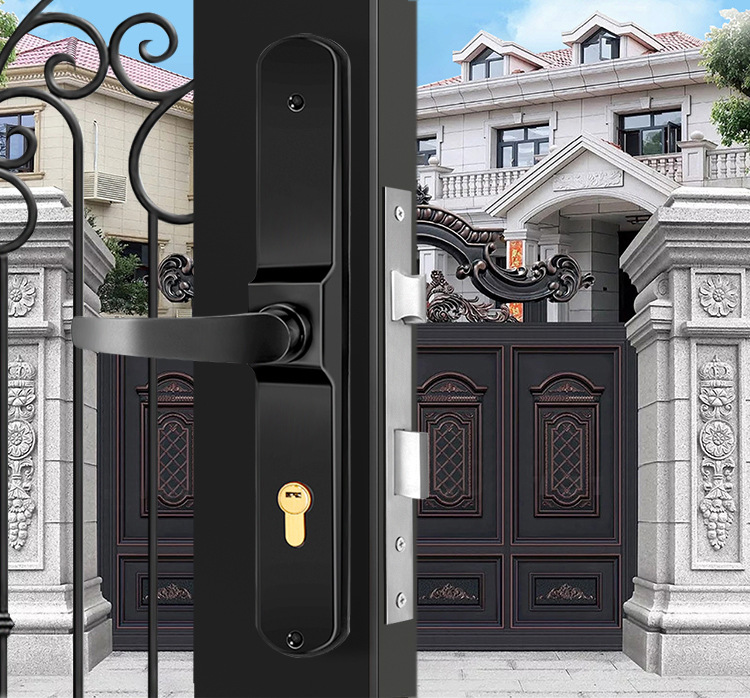爵胜滑盖机械密码锁别墅门庭院门户外防水双面密码锁铁艺门栅栏门