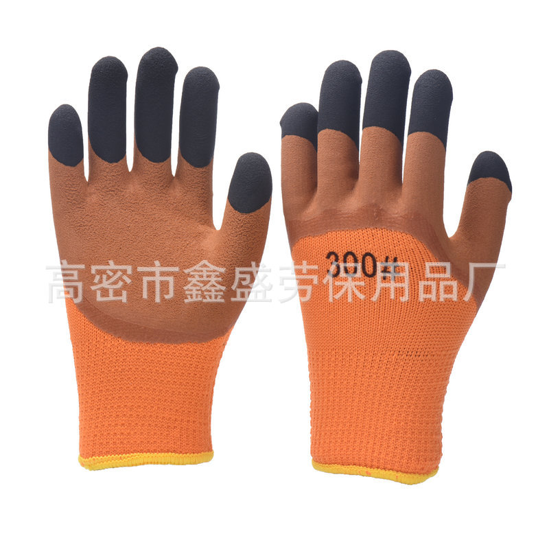 Factory Wholesale Spot Thickened Warm Terry Foam Reinforced Finger Wear-Resistant Non-Slip Warm