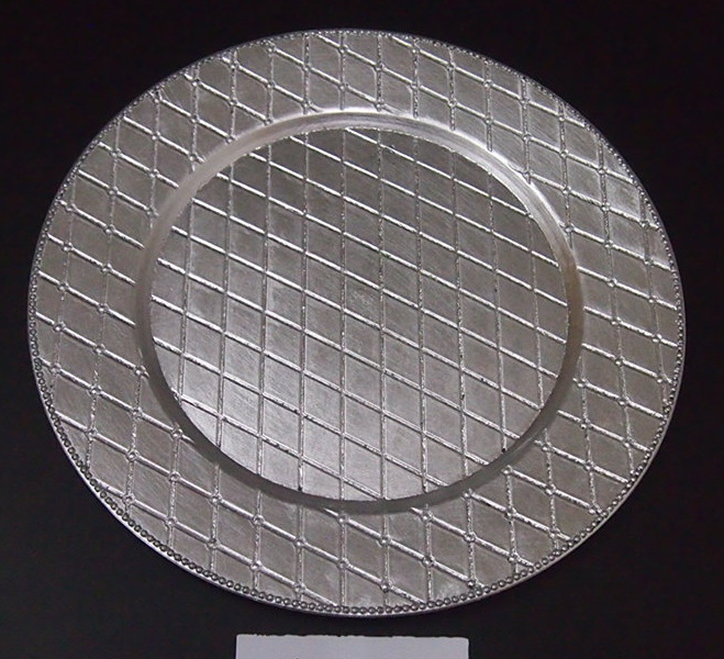 外贸婚礼酒店派对一次性工艺盘装饰塑料盘charger plate