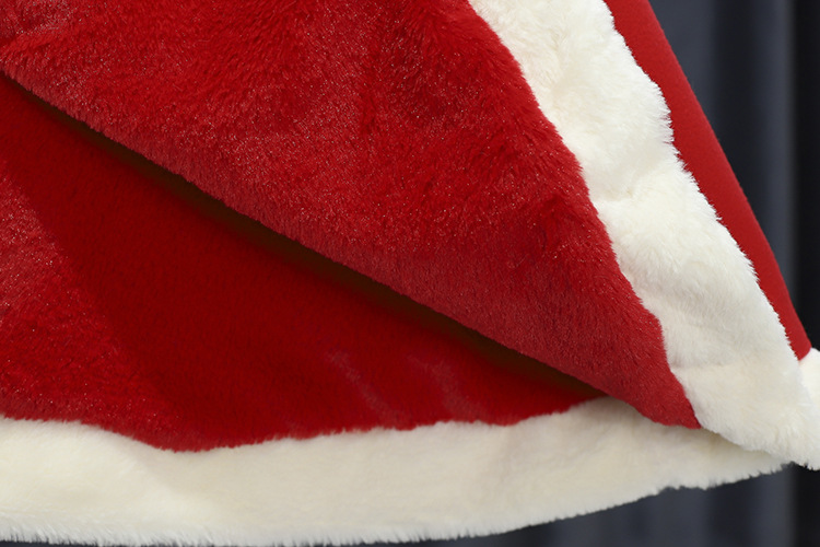 女童汉服冬季拜年服复古宝宝披风红色连帽保暖加绒斗篷女童披风