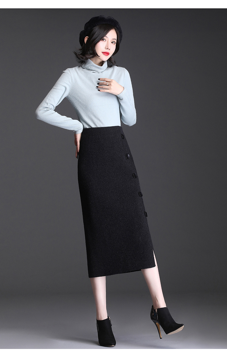 上海旗袍厂myxnw872包裙半身裙中长款女高腰秋季显瘦包臀裙气质一步裙