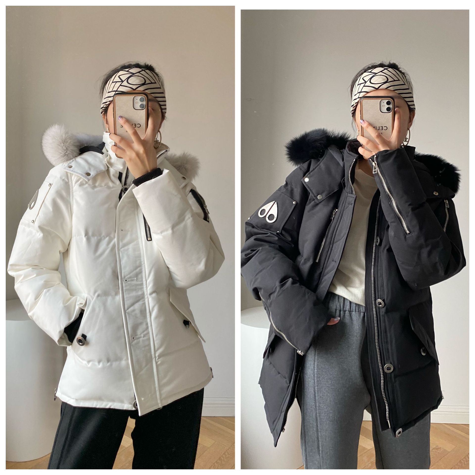 mk052127 mk082127 纯元单!加拿大moose 3q蓝狐狸毛领剪刀羽绒服