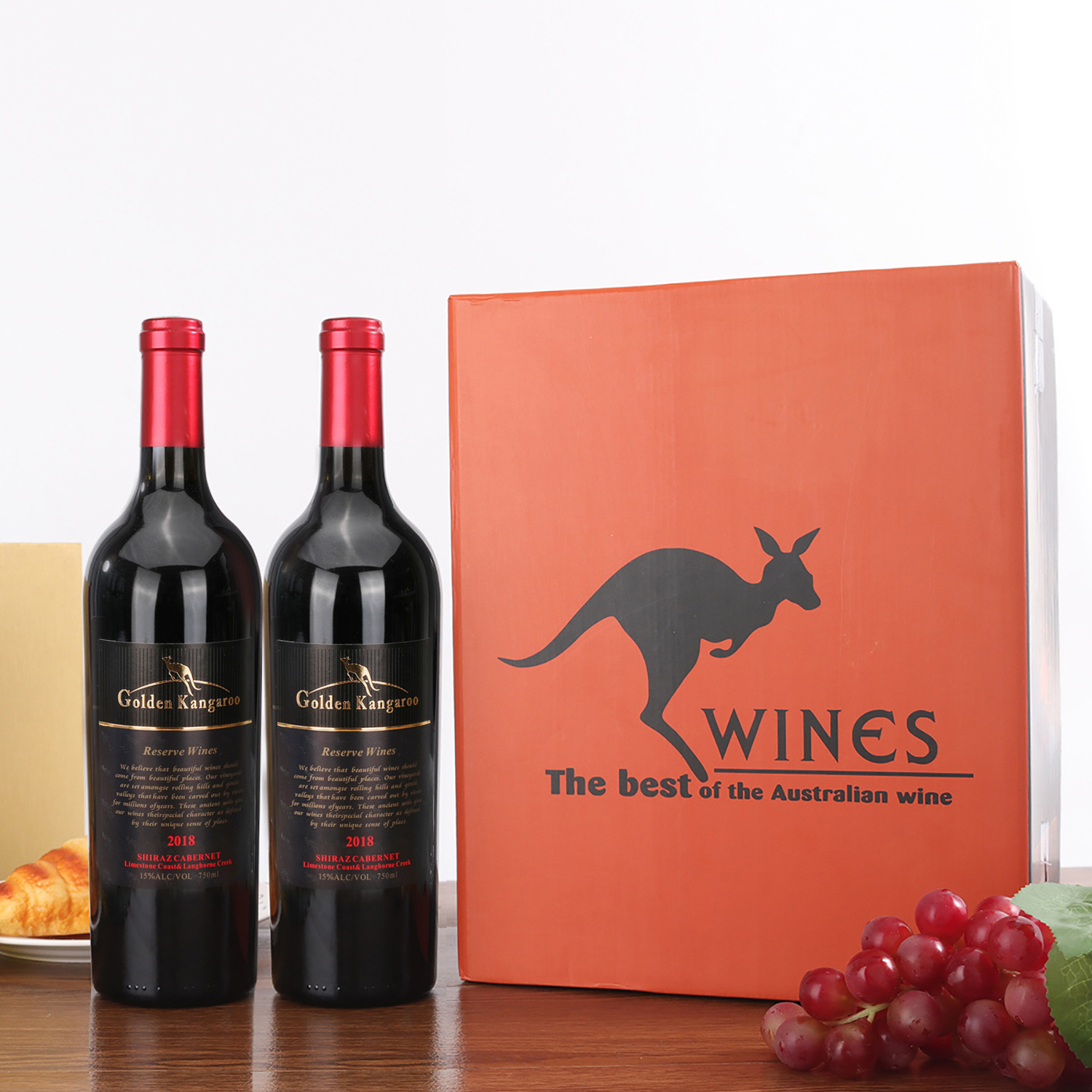 澳洲原瓶原装大袋鼠进口红酒 西拉15度 袋鼠干红葡萄酒