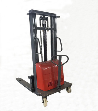 手推电升降液压叉车 半电动升高车堆高机 电动叉车推高车托盘车